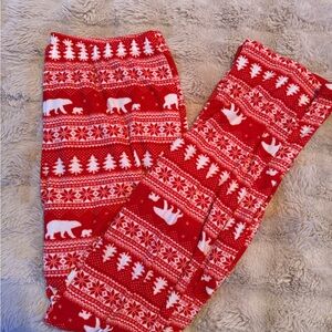 Cozy Red Polar Bear Pajama Pants